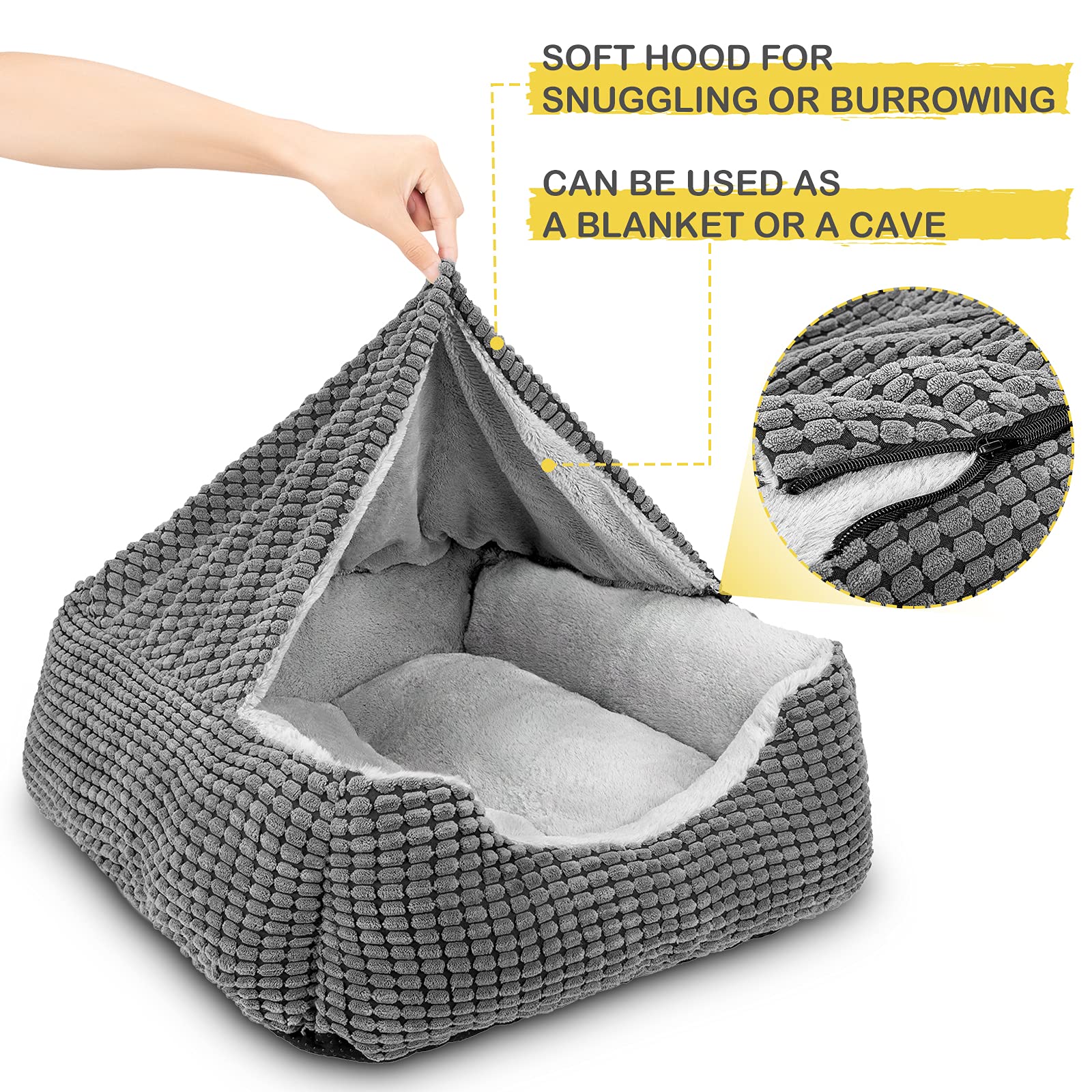 GASUR cama para perros con forro felpa sintética, tacto suave para comodidad diaria.