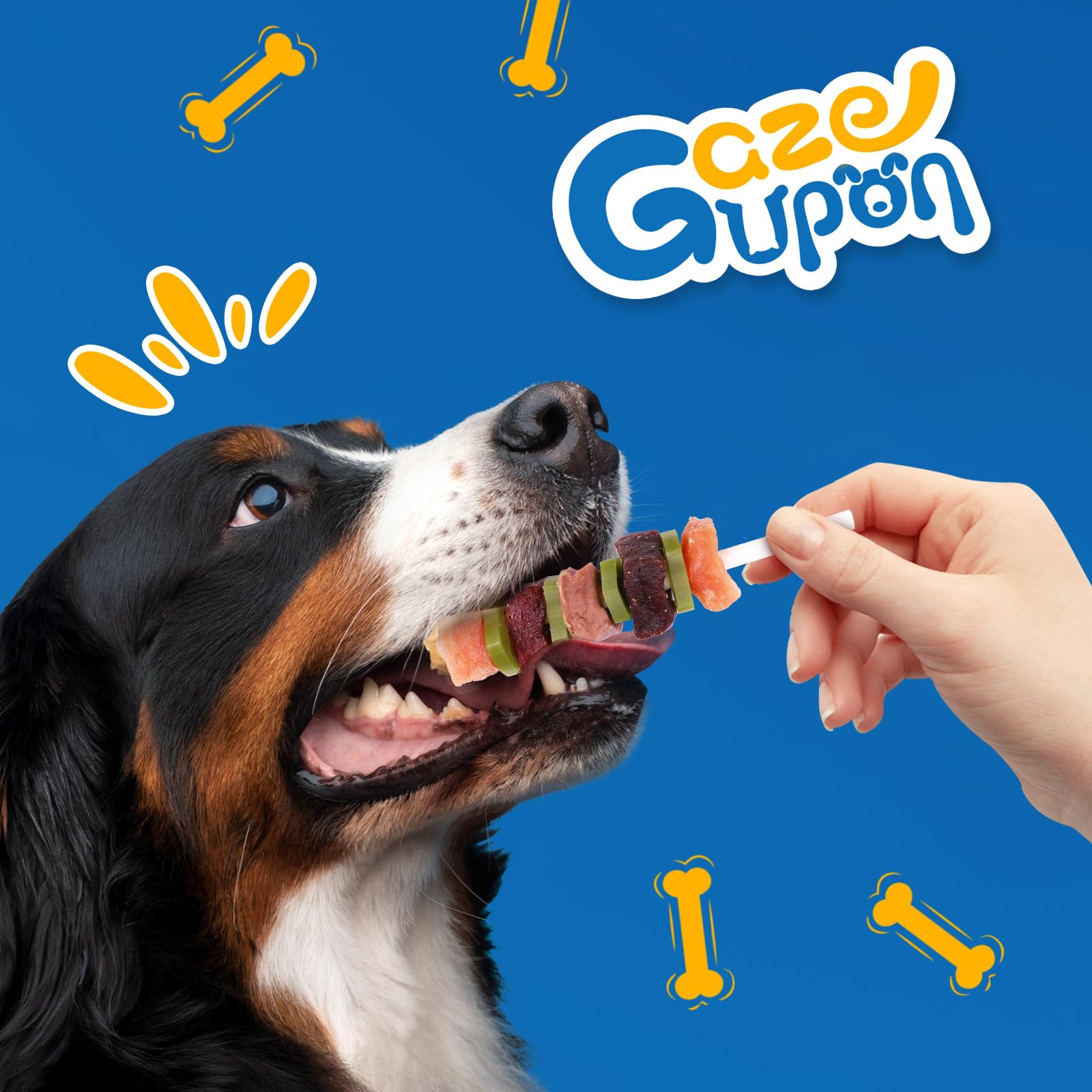 gazeupon cuidado dental brochetas para perro, masticación que ayuda a la higiene bucal.