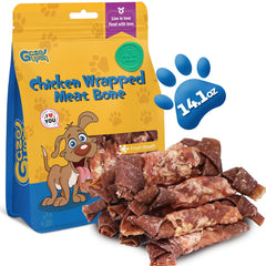 gazeupon hueso carne pollo envuelto: snack masticable ideal para entretenimiento seguro.