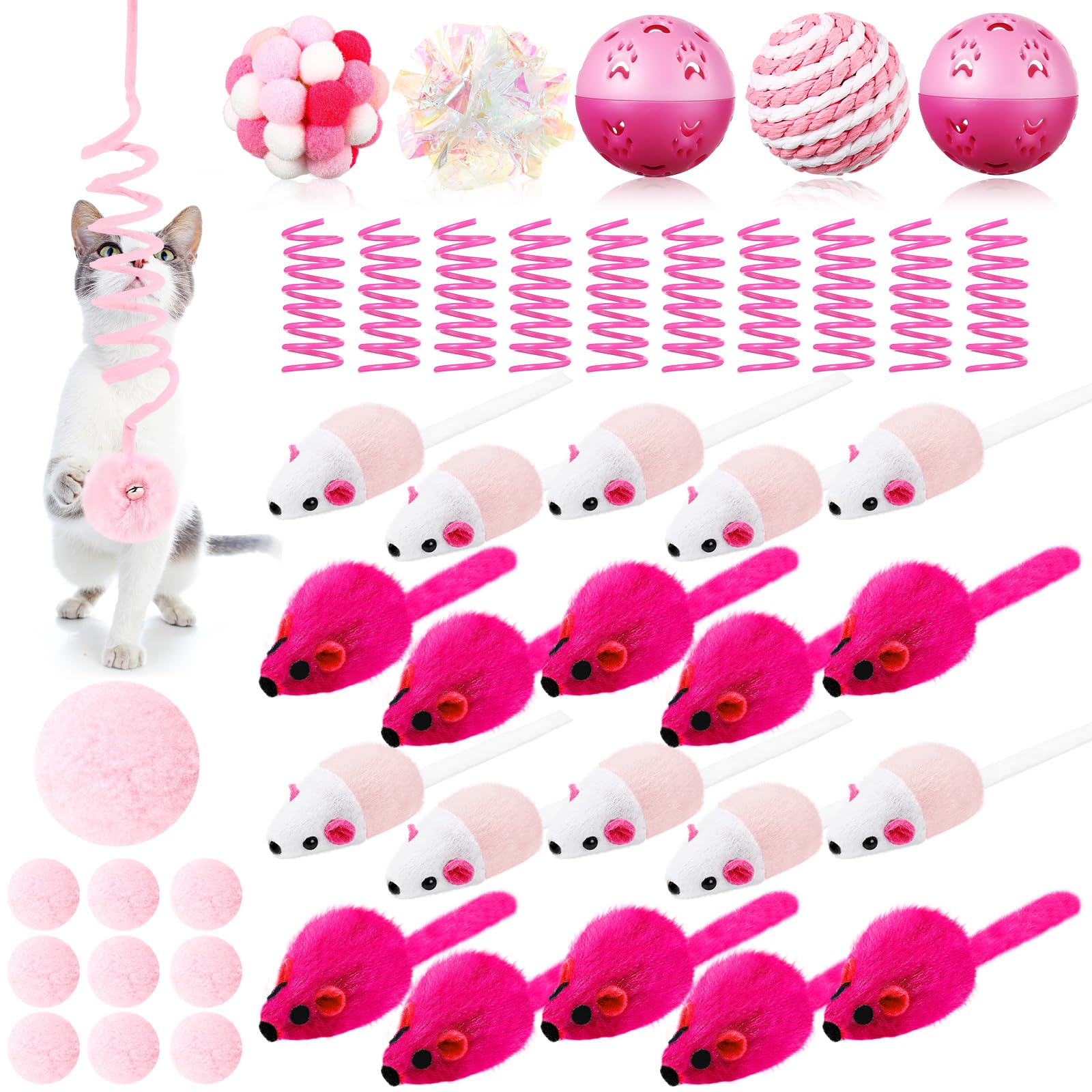 Gemscream: juguete para gatos, set de 46 piezas, ideal para juego diario.