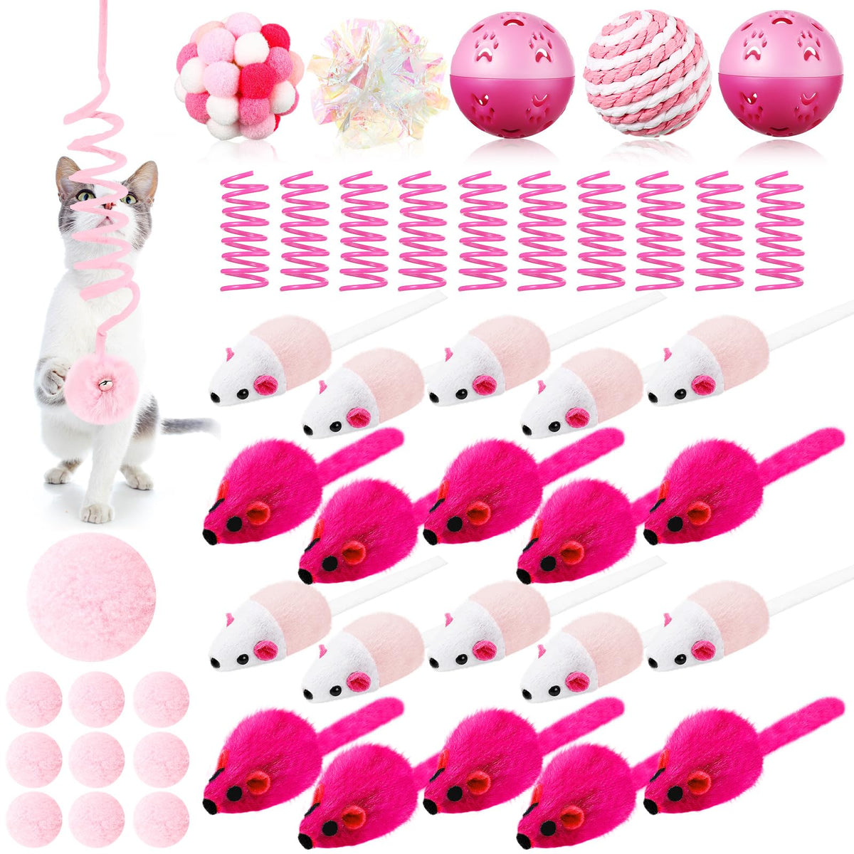Gemscream: juguete para gatos, set de 46 piezas, ideal para juego diario.