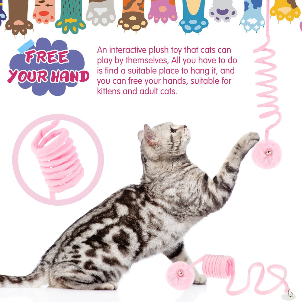 Gemscream: pompones rosados para gatos, entretenimiento suave.