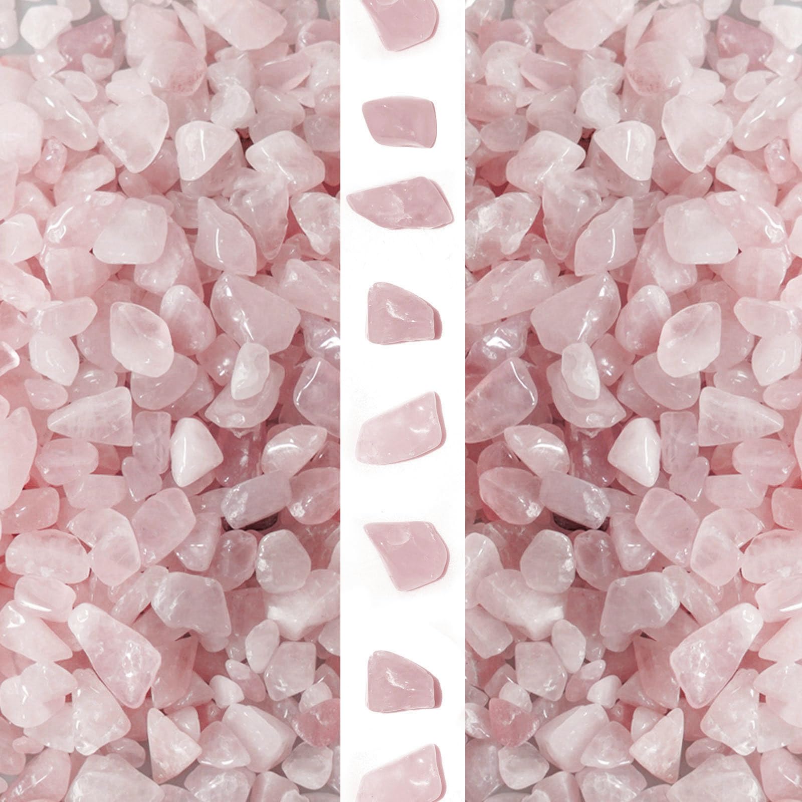 Gemshan fragmentos de cuarzo rosado 7-9mm para decoración y energía suave