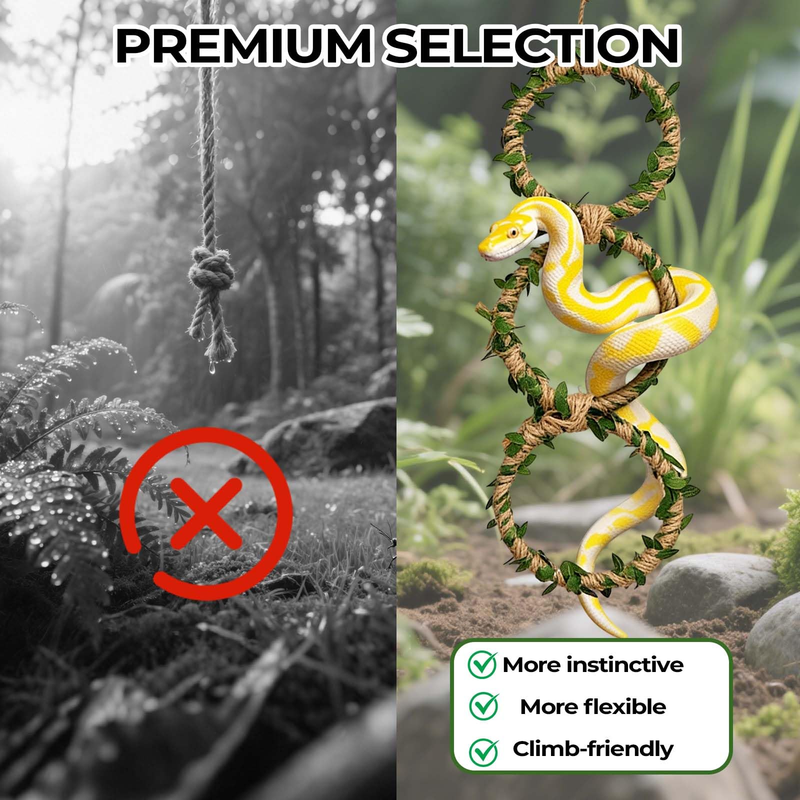 Genérico: anillos de enriquecimiento para reptiles, ofrecen refugio y plataforma de descanso.