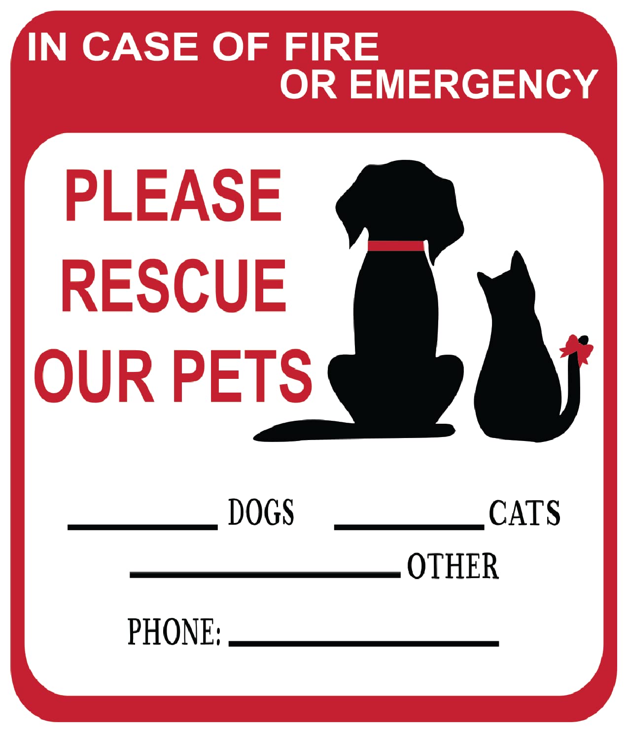 Alerta de emergencia de Generic para rescate de mascotas en casa y RV