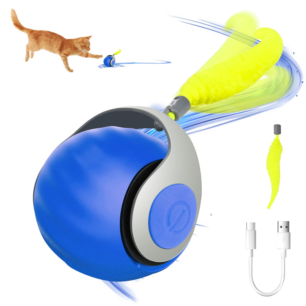 generic bola juguete gato interactivo, vista frontal, entretenimiento seguro para felinos