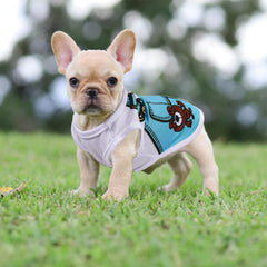 Estilo denim en camiseta de malla para perro pequeño, cómoda y ligera, marca Generic.