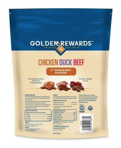 Golden Rewards snack sabroso pollo y pato, 12oz para perros.