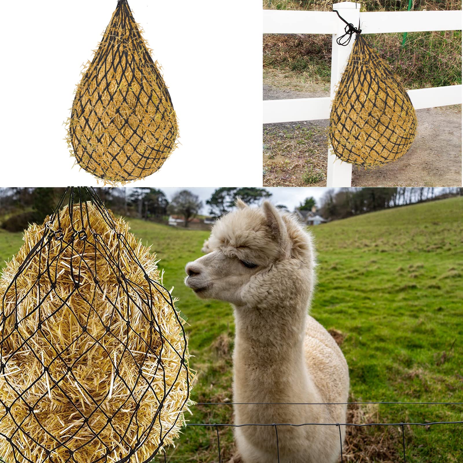 Generic hay net colgante de nylon para manejo cómodo