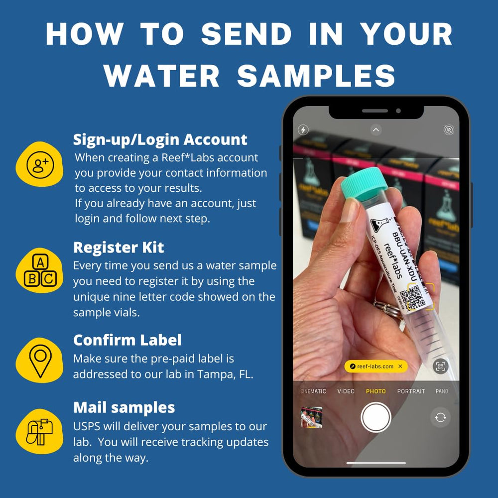 Genérica ICP Water Test: etiqueta de retorno prepagada para envíos sin complicaciones.
