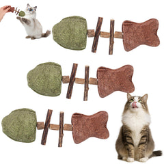 Juguete dental natural de Generic con hueso-pescado texturado para la higiene bucal del gato.
