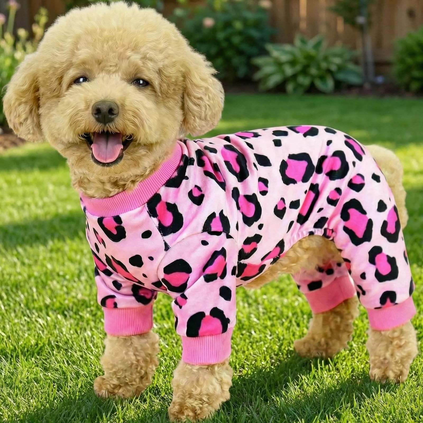 Pijama Generic para perros, cintura elástica, facilita ponérselo y quitarlo.