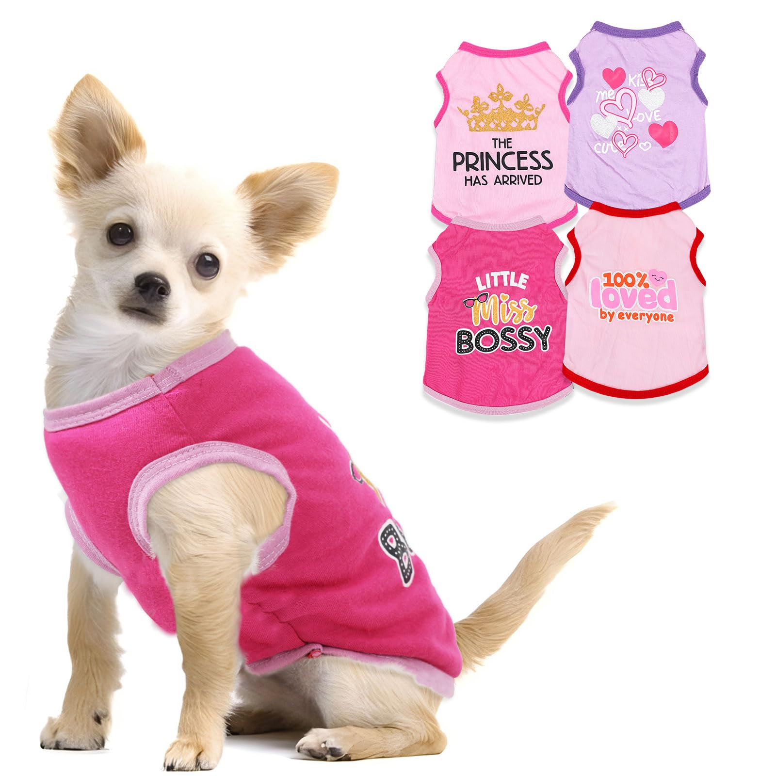 Ropa para paseo de perro pequeño Generic, rosa claro para días cálidos.