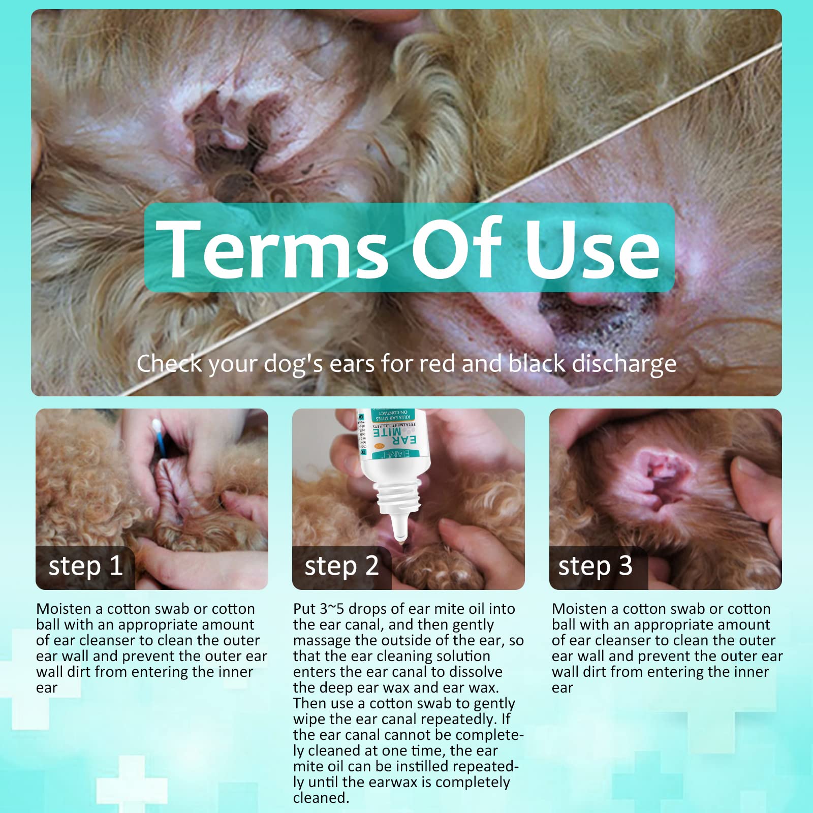 Generic solución segura para molestias en orejas de perros.