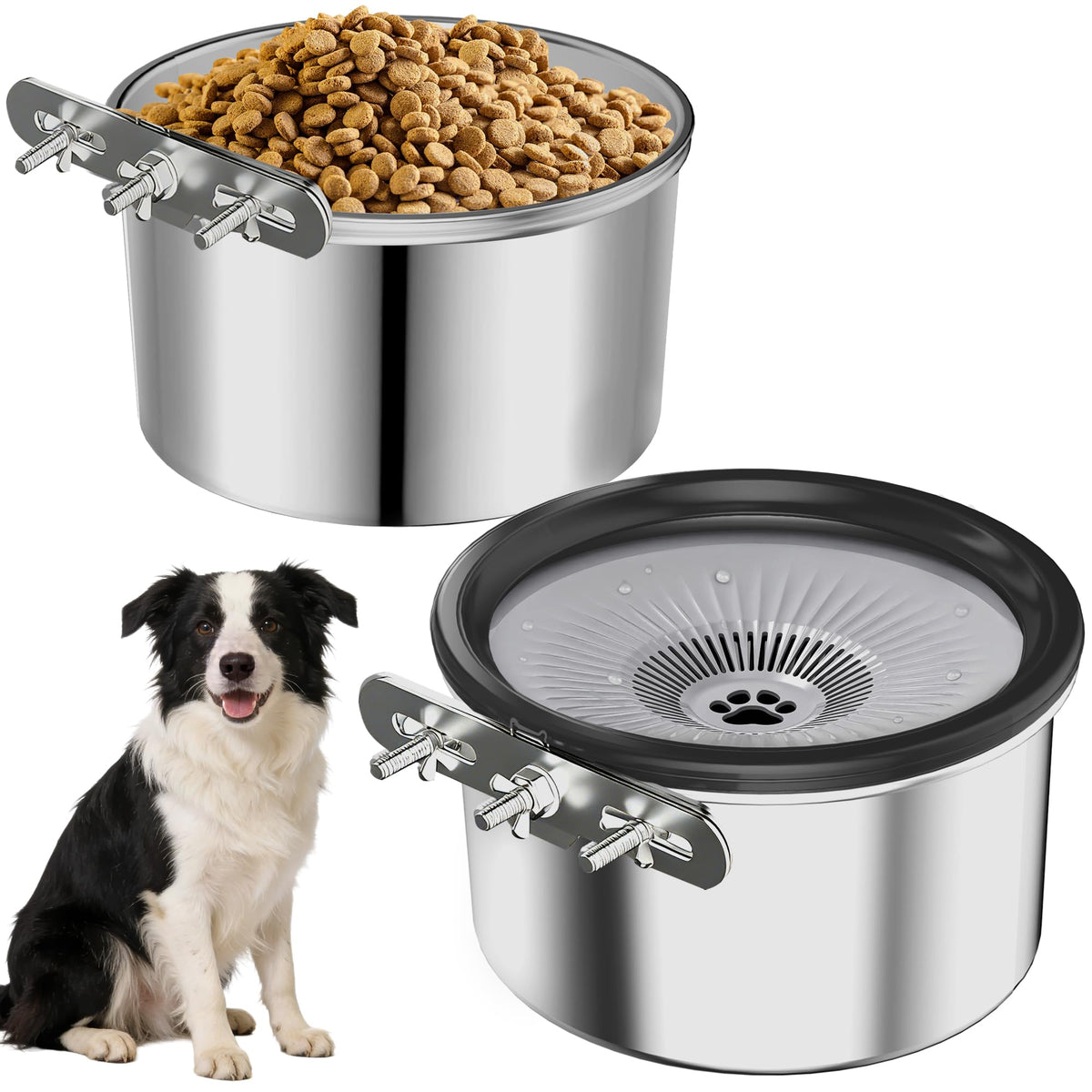 Generic tazón agua para jaula de perro anti salpicaduras.