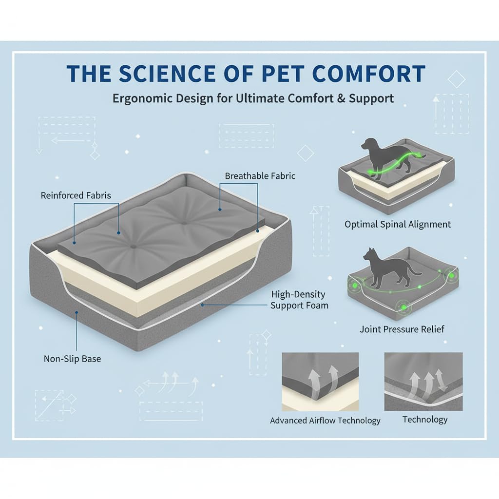 Cama genérico impermeable para mascotas, fácil limpieza y secado rápido.