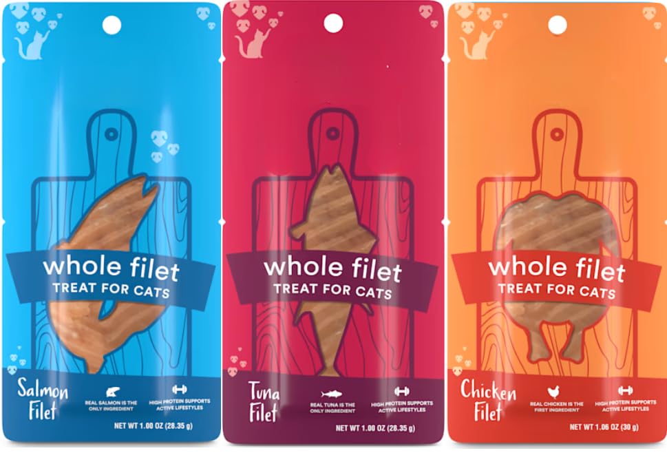 Generico filete de pollo para gato en porciones de 1oz, premio proteico.