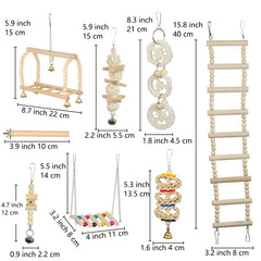 Kit genérico para jaula de periquitos: juguete colgante masticable para estimular el pico y la exploración.
