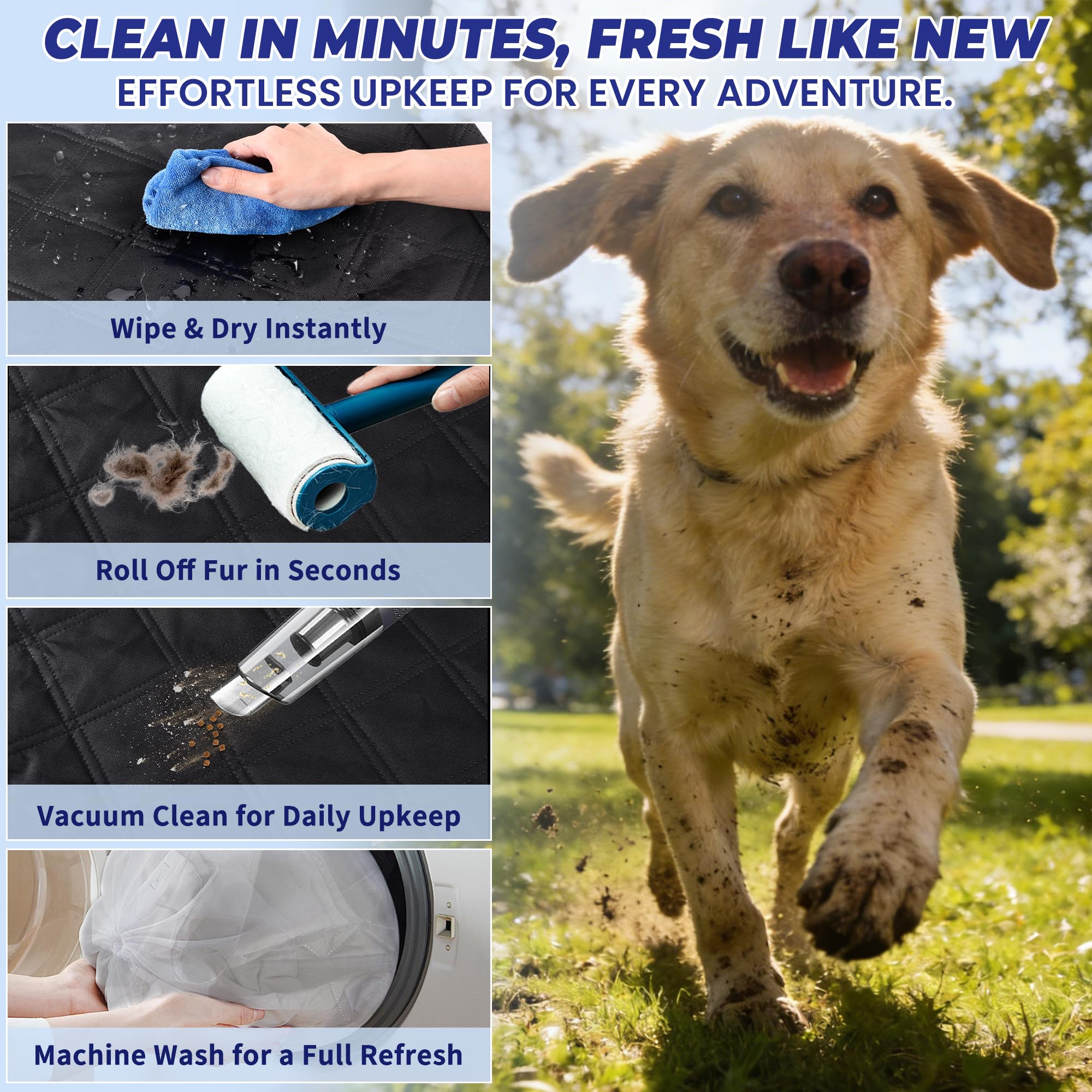 Geotick funda impermeable para perro en coche protege contra lluvia y derrames.