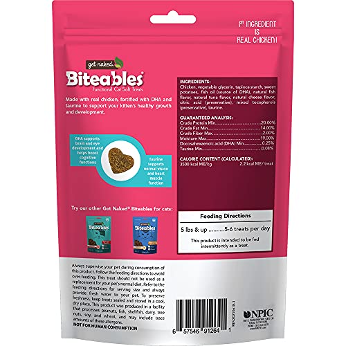 Get Naked Biteables gato comiendo; premio sabroso para hábitos positivos