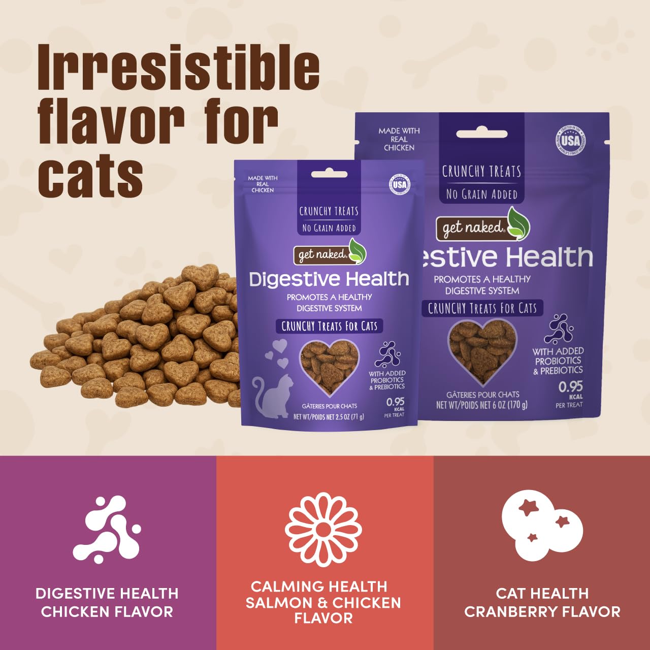 Get Naked Digestive Health Treats: apto para gatos de interiores