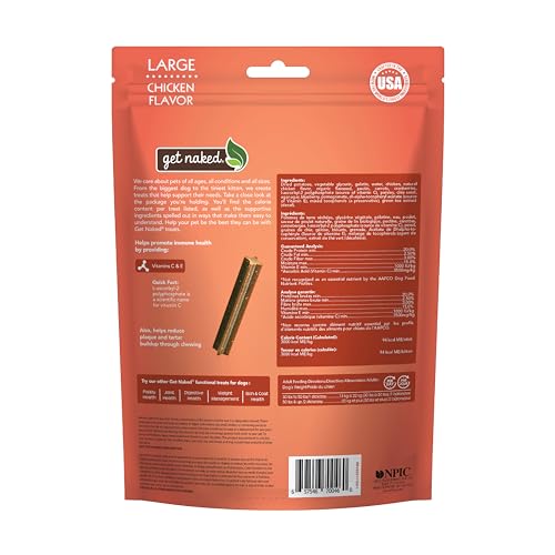 Envase Get Naked con masticables dentales antioxidantes, práctico para almacenar.