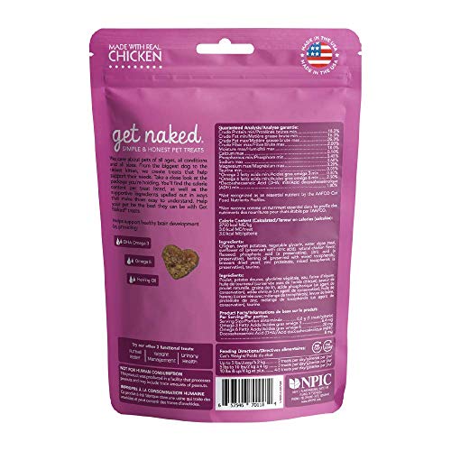 Get Naked Kitten Health Soft Treats, ingredientes DHA para apoyar el desarrollo cognitivo.
