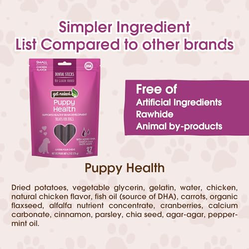 Get Naked masticables dentales para cachorros fortalecen dientes y huesos