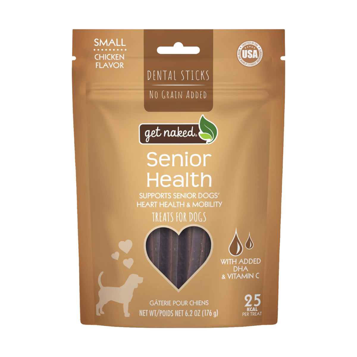 Get Naked palitos dentales pollo para perros mayores, ayudan a la salud dental