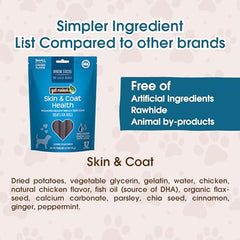 Get Naked Skin & Coat, etiqueta con ingredientes naturales visibles.