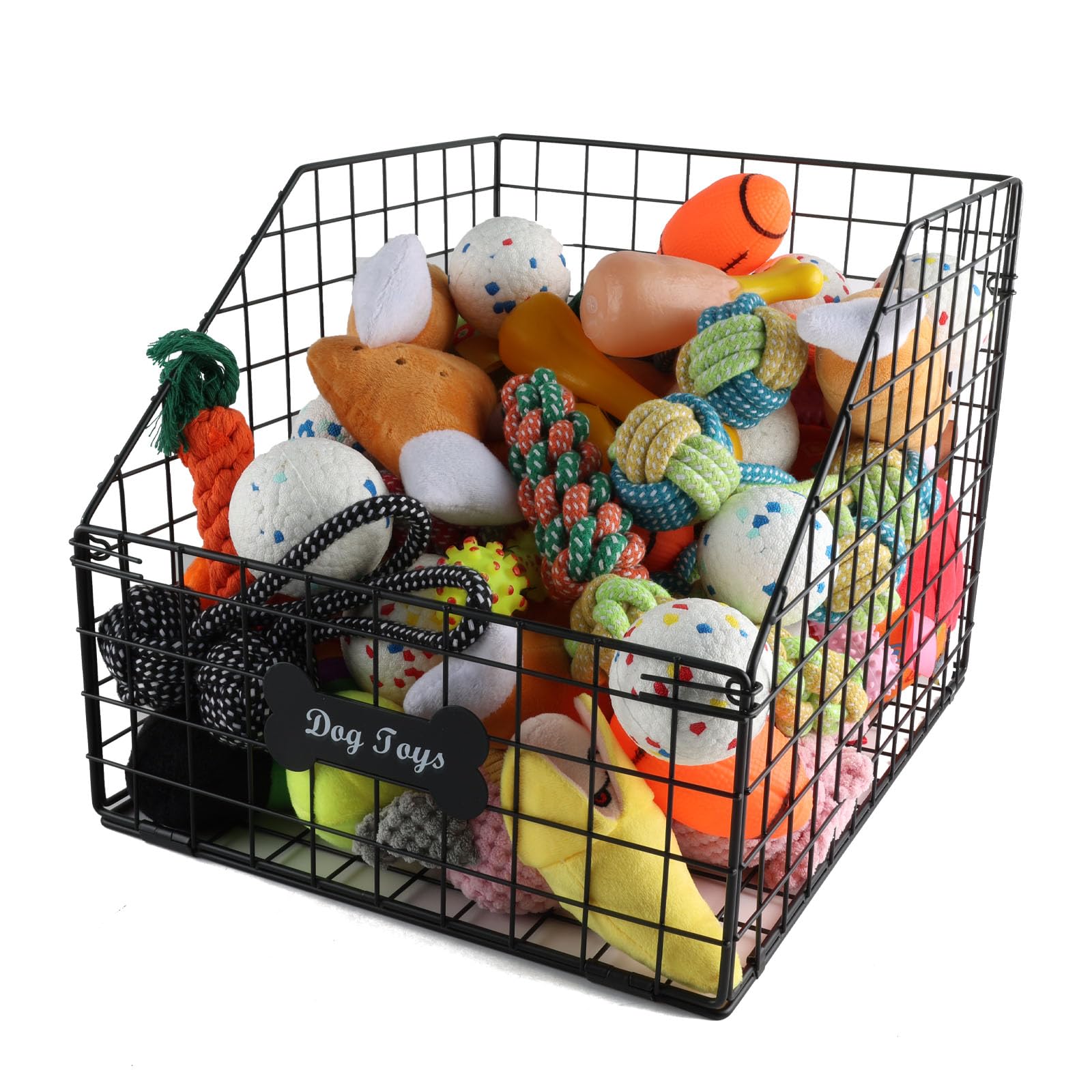 Cesta de juguetes Geyecete con gran capacidad y acceso fácil para perros.