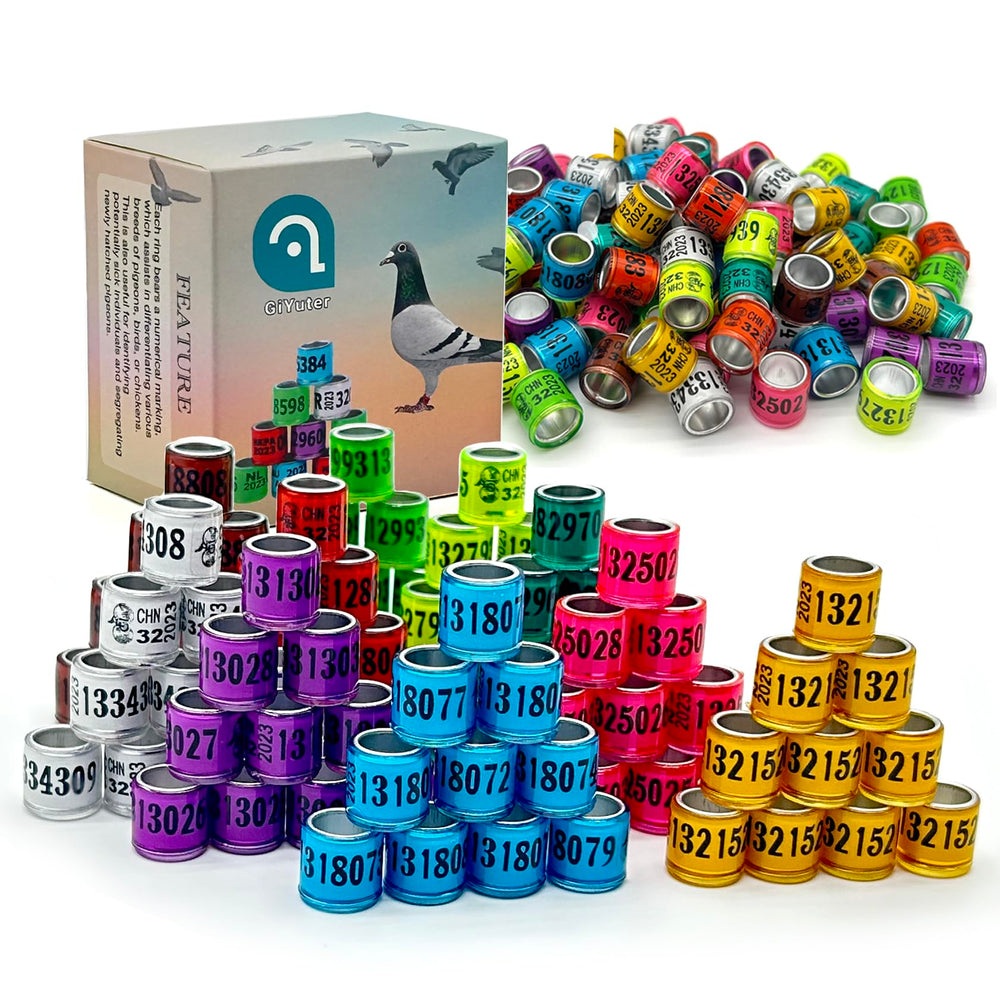 Anillo GiYuter para palomas, aro de aluminio multicolor facilita el rastreo y la verificación.