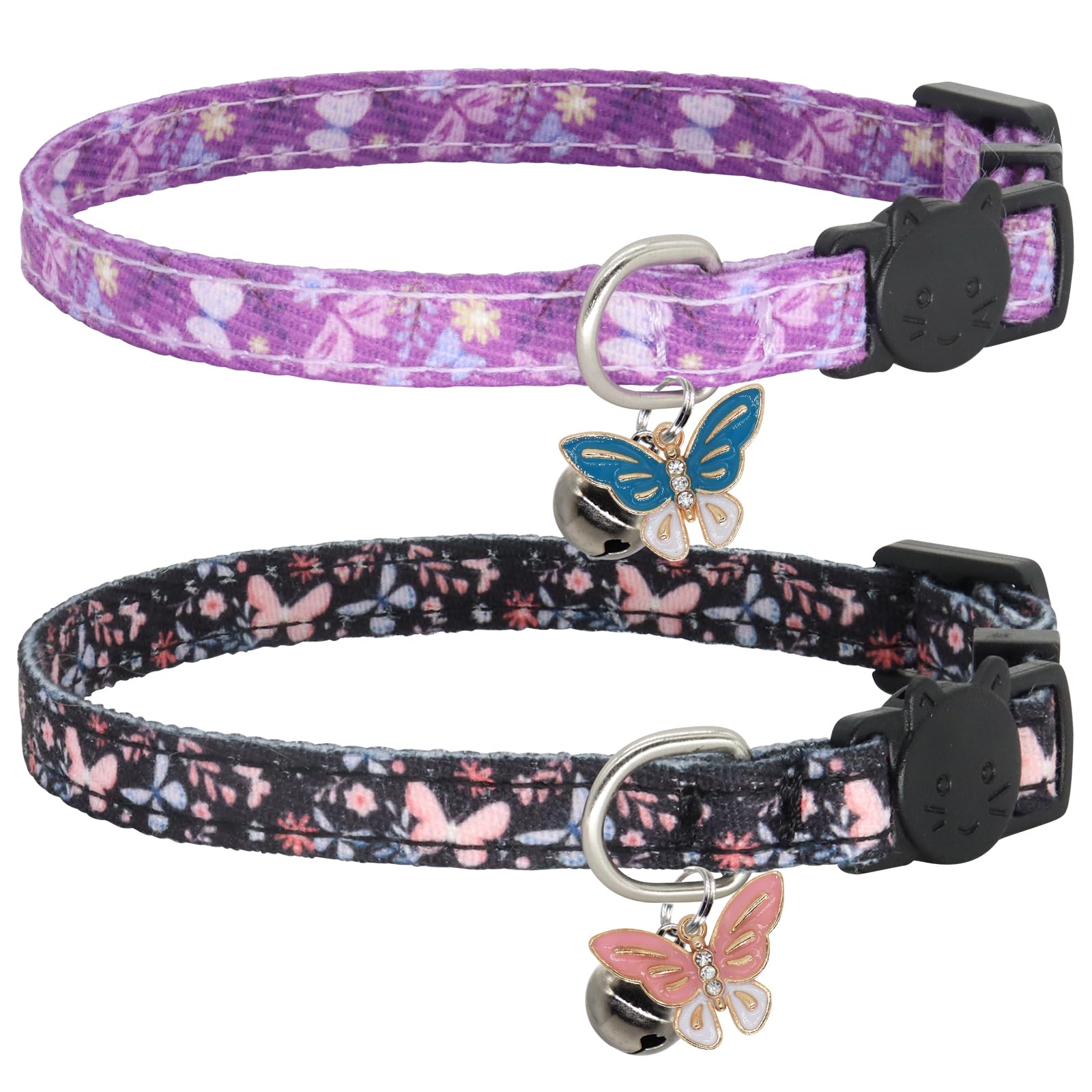 Giecooh collar breakaway 2-pack para gatos, seguridad al moverse