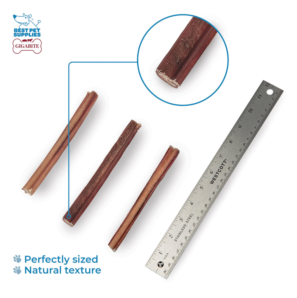 GigaBite Bully Sticks: enfoque dental para minimizar placa y sarro.