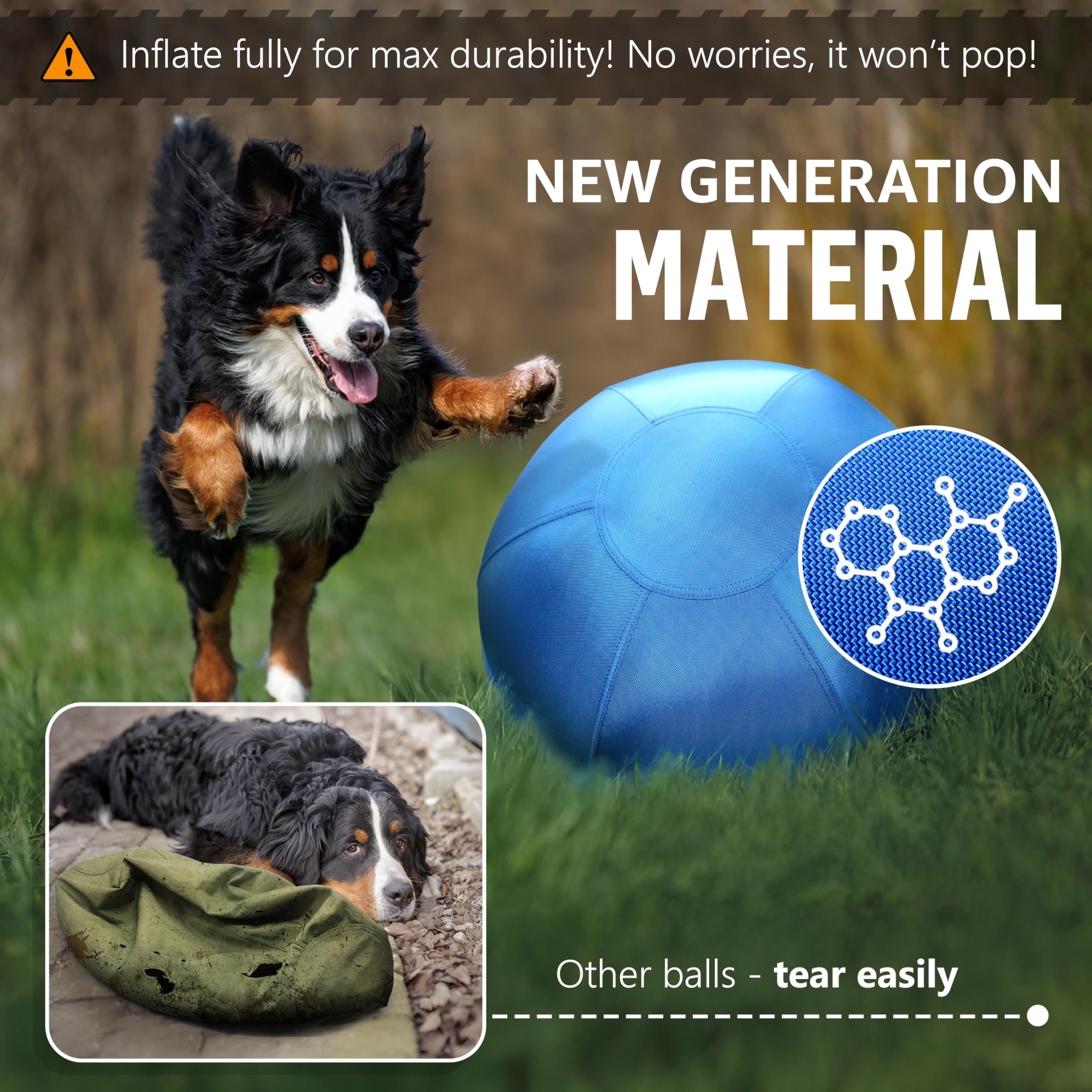GILYX pelota de pastoreo de doble capa, duradera para sesiones de juego prolongadas.
