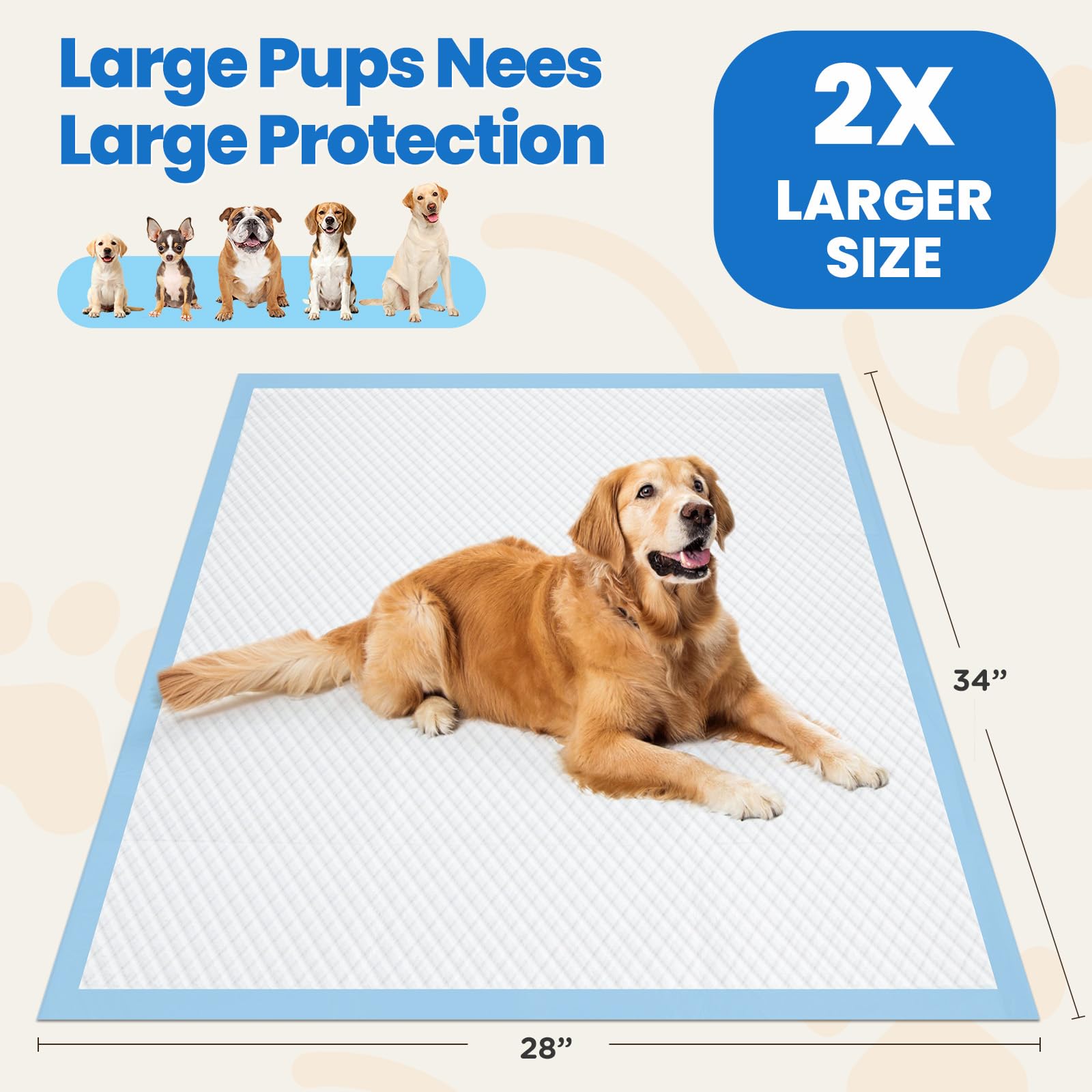 Gimars pads XL 28x34, diseño de 5 capas para rendimiento
