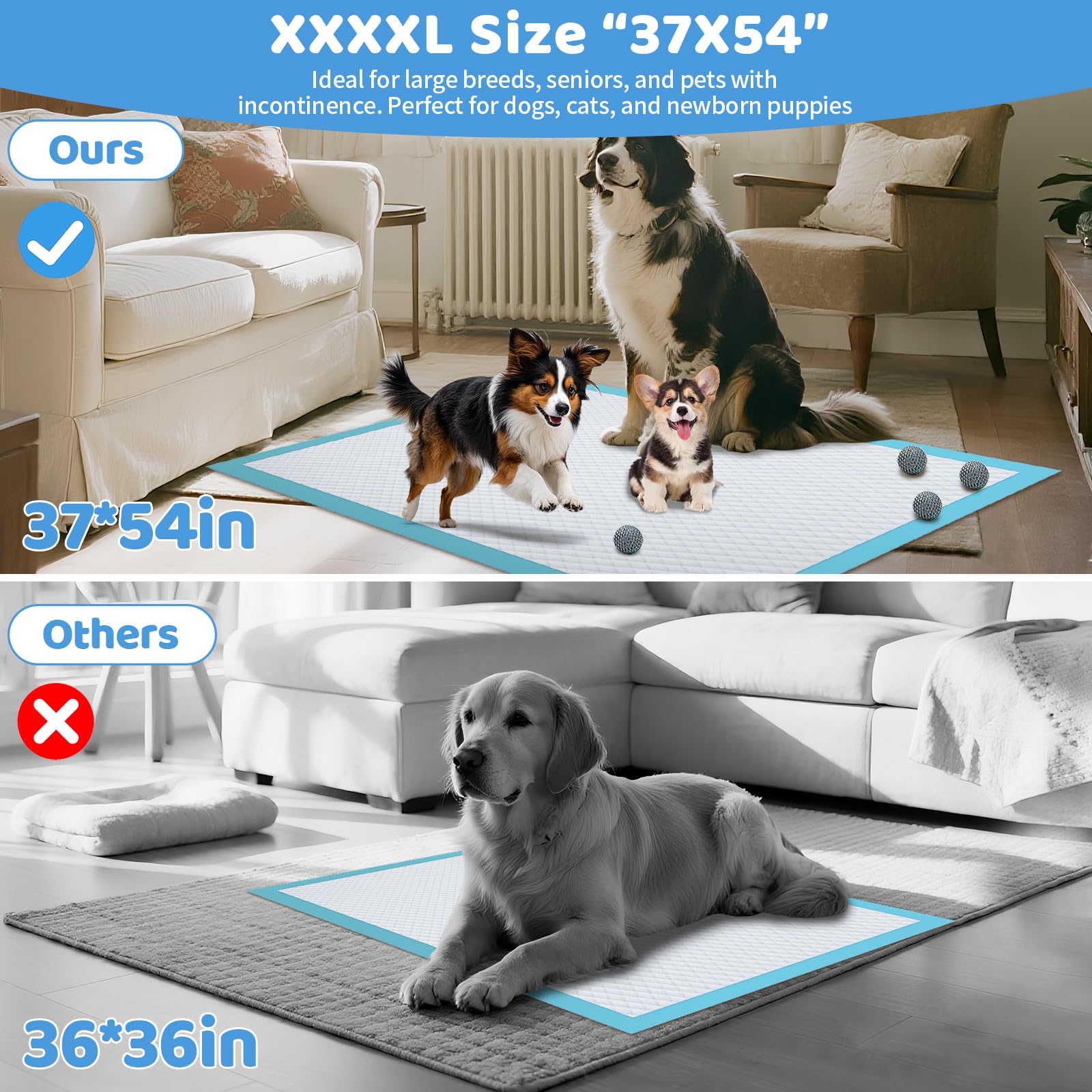 Pañales Gimars XXXL de alta absorción para hogares con varias mascotas