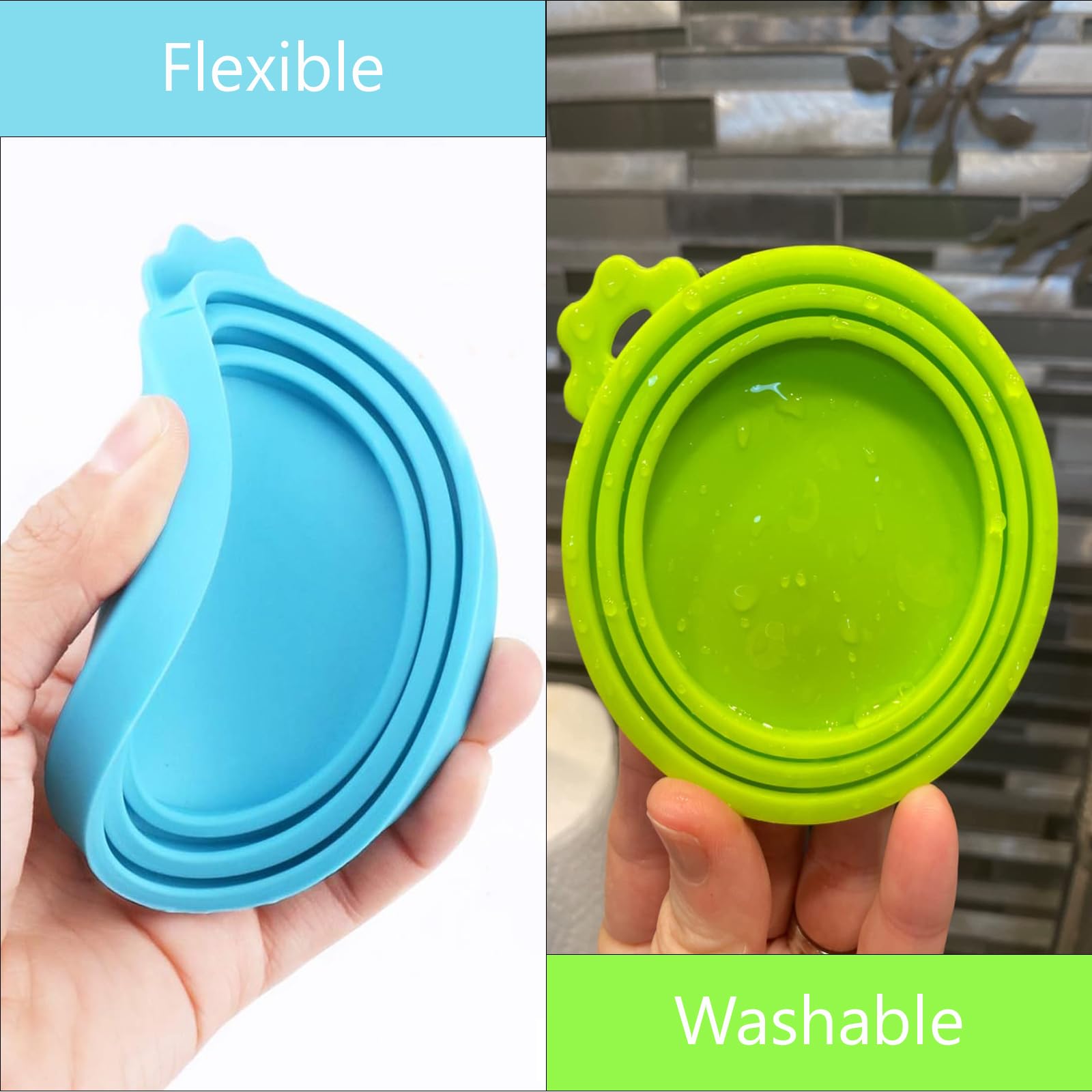 Giozoc tapa de silicona sin BPA para latas de perros y gatos, ajustable.