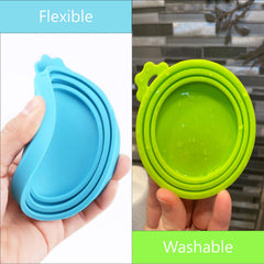 Giozoc tapa de silicona sin BPA para latas de perros y gatos, ajustable.