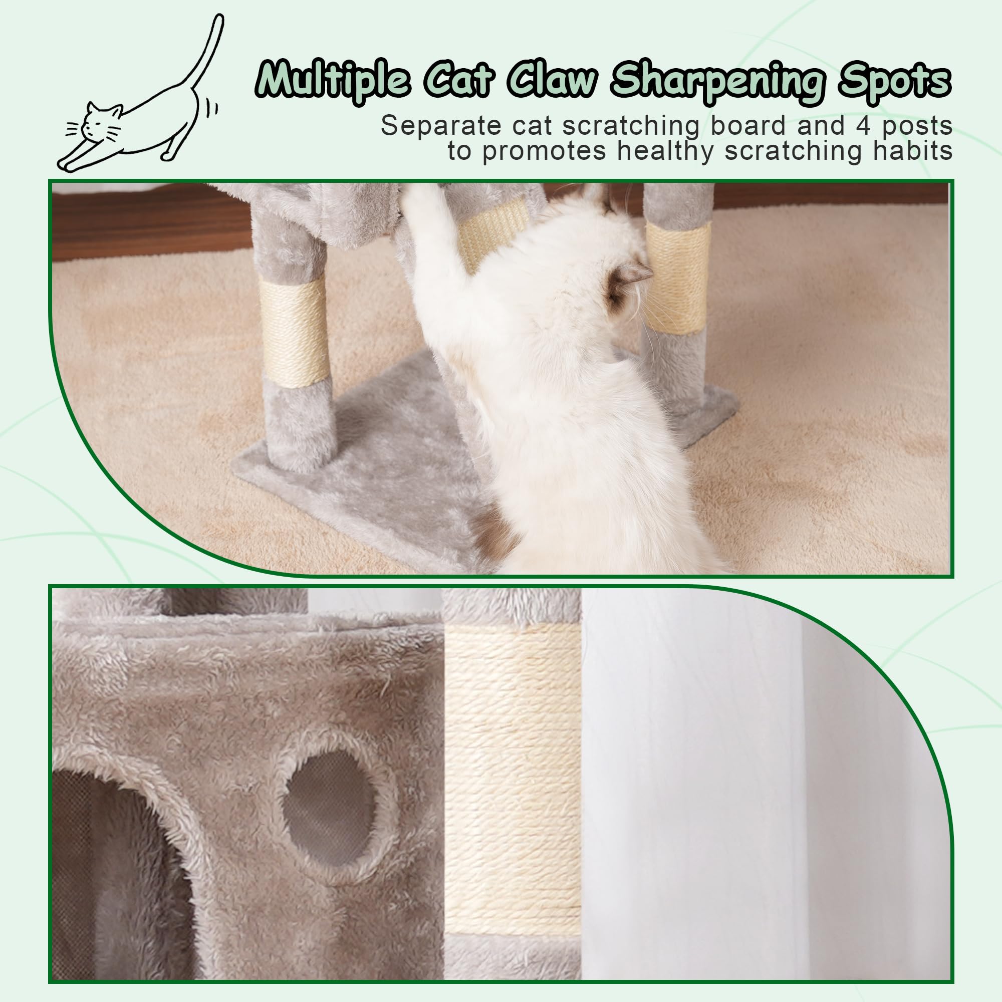 Gitelsnour árbol para gatos estructura estable para saltos seguros.