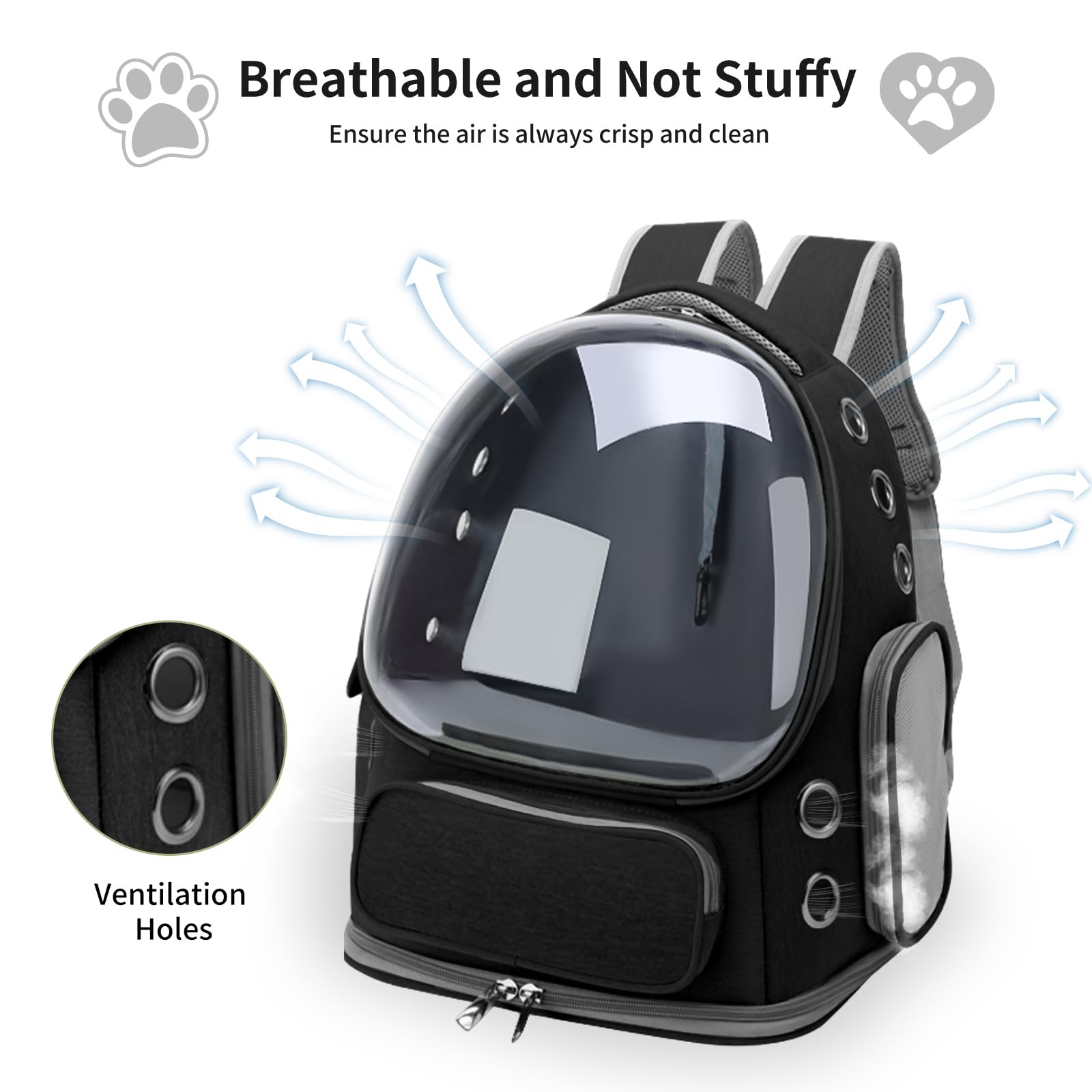 GixDix mochila para gato con malla de ventilación, mantiene flujo de aire y confort