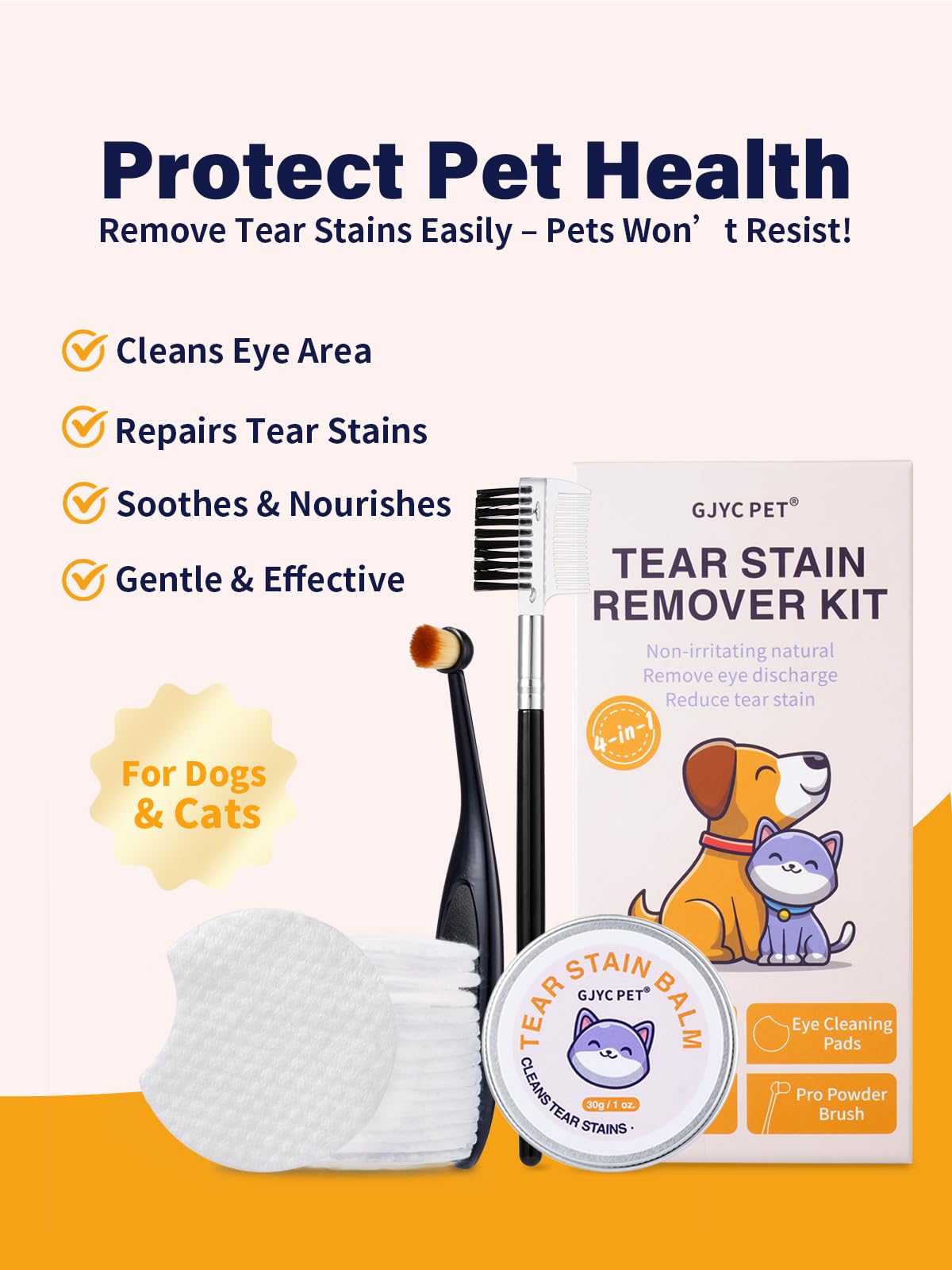 GJYC PET peine ocular para limpieza suave