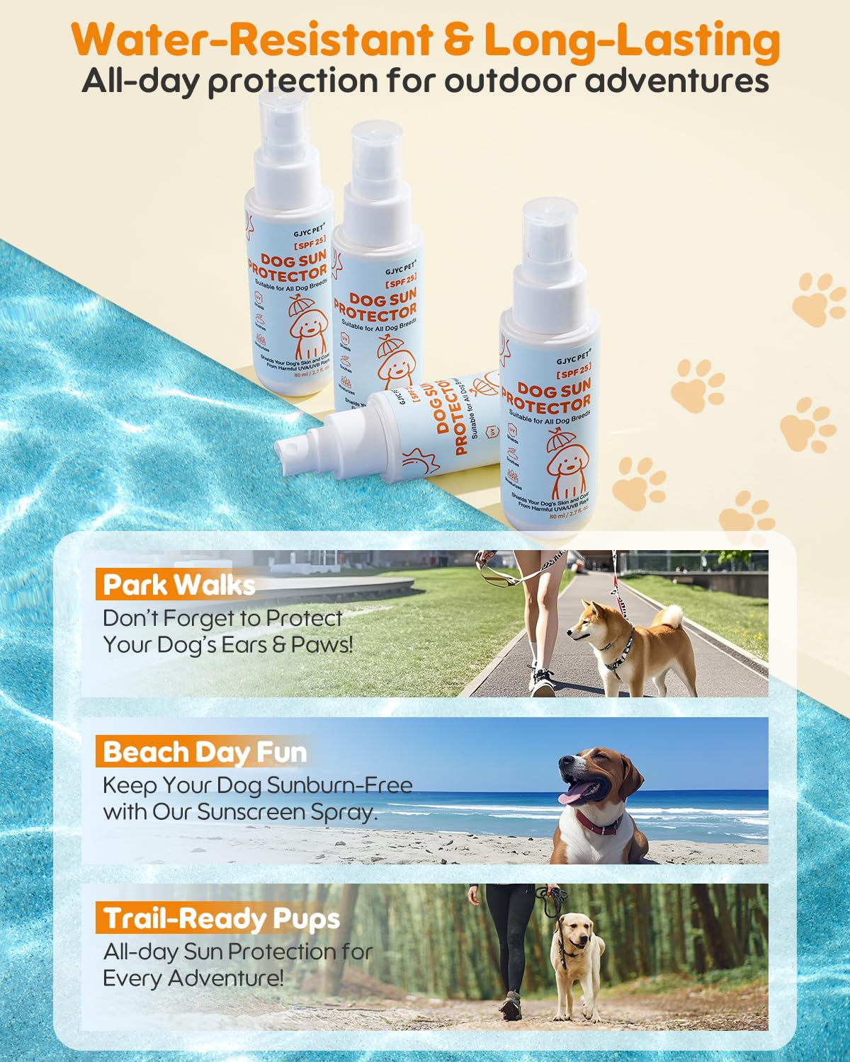 GJYC PET sin fragancia, fórmula suave para piel sensible de perros.
