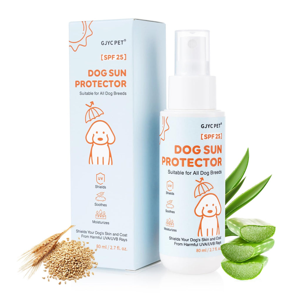 GJYC PET SPF25, spray proteccion solar para perros, protege piel durante paseos al sol.