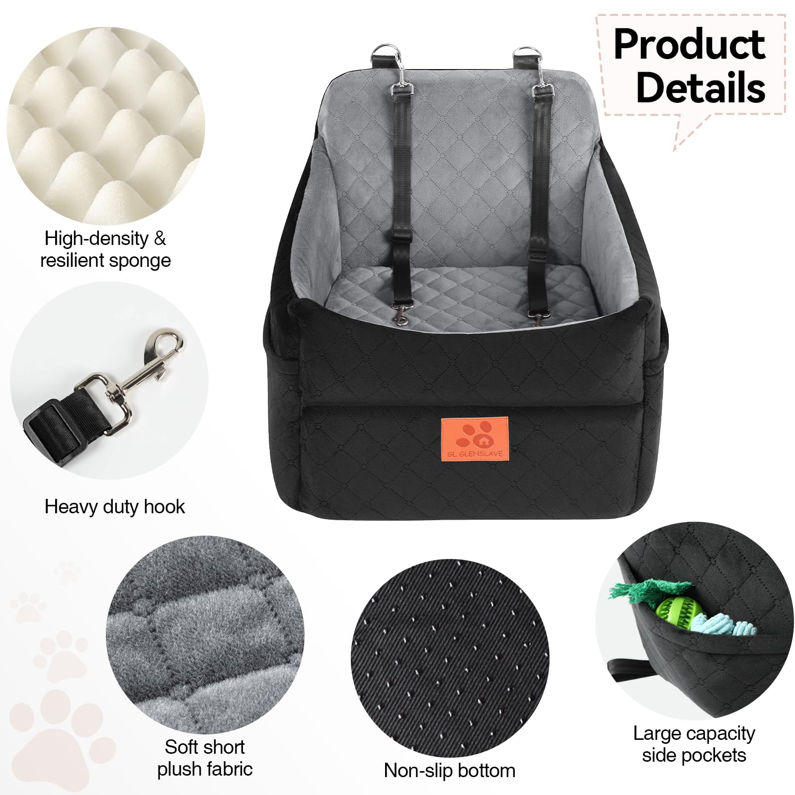GL GLENSLAVE bolsillos de almacenamiento: espacio práctico para accesorios en el viaje.