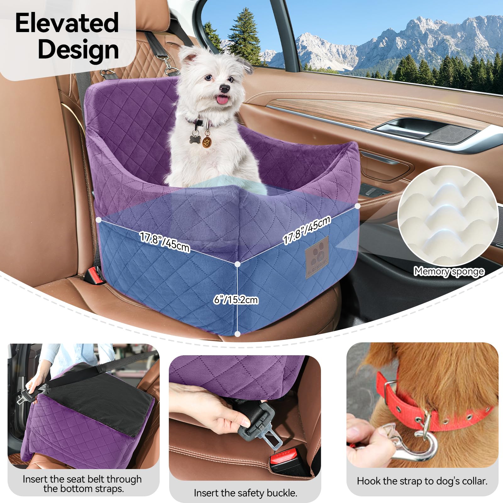 GL GLENSLAVE funda lavable del asiento para perro morado