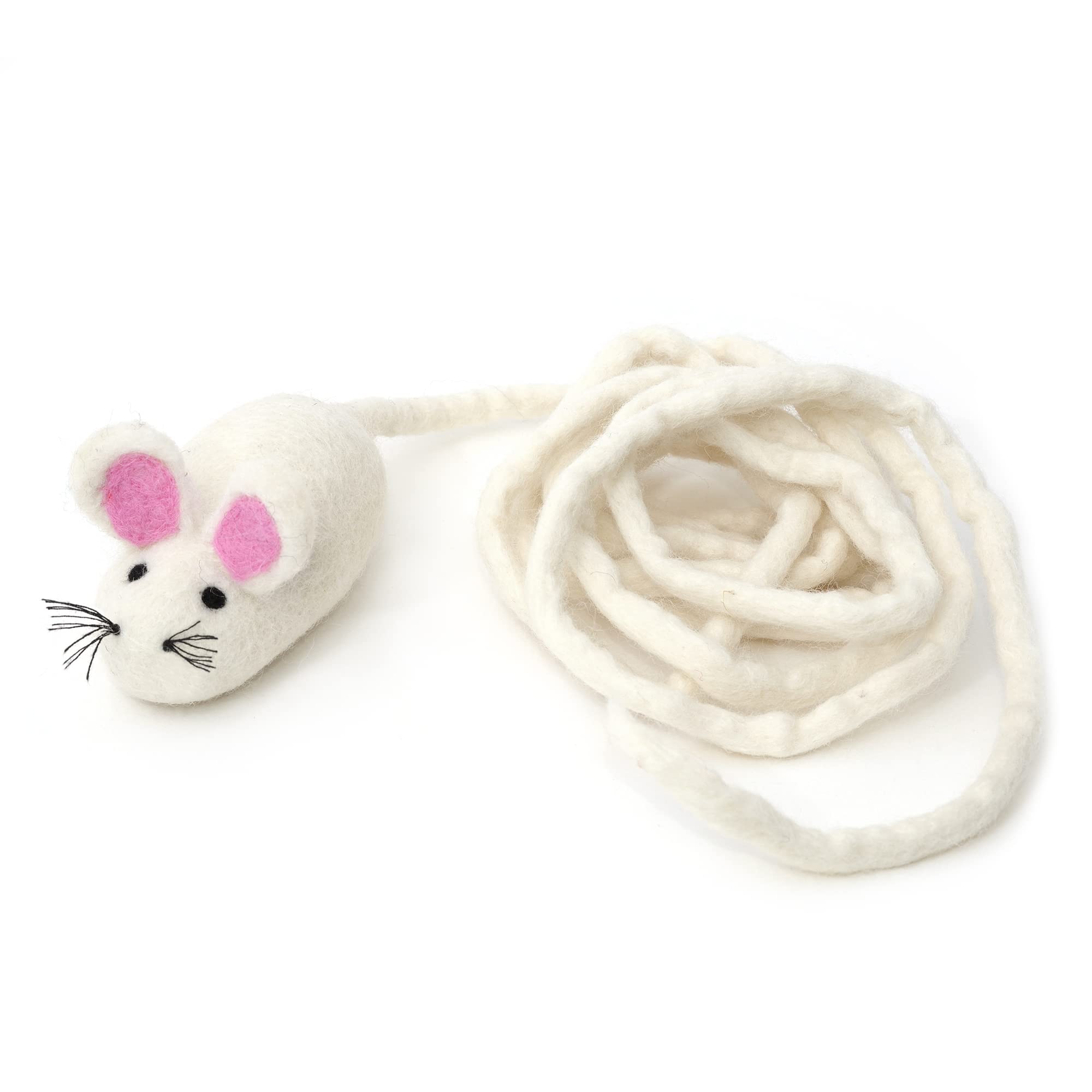 Glaciart One ratón de fieltro para gato interactivo, fomenta juego y ejercicio diario.
