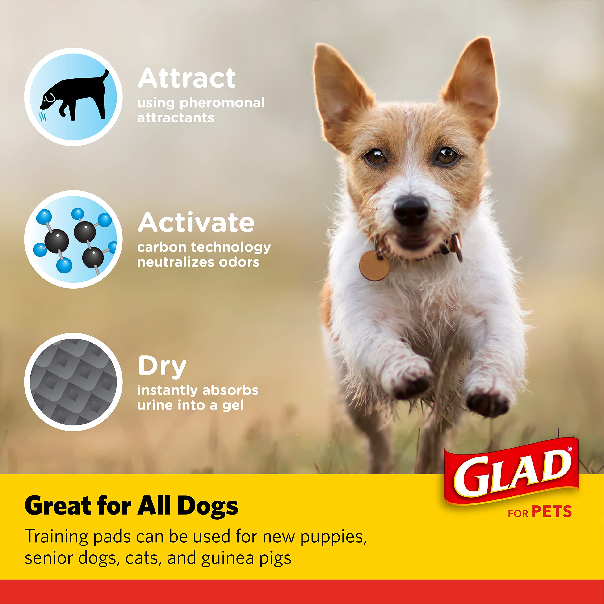 Almohadilla Glad con bordes resistentes a fugas para suelo protegido.