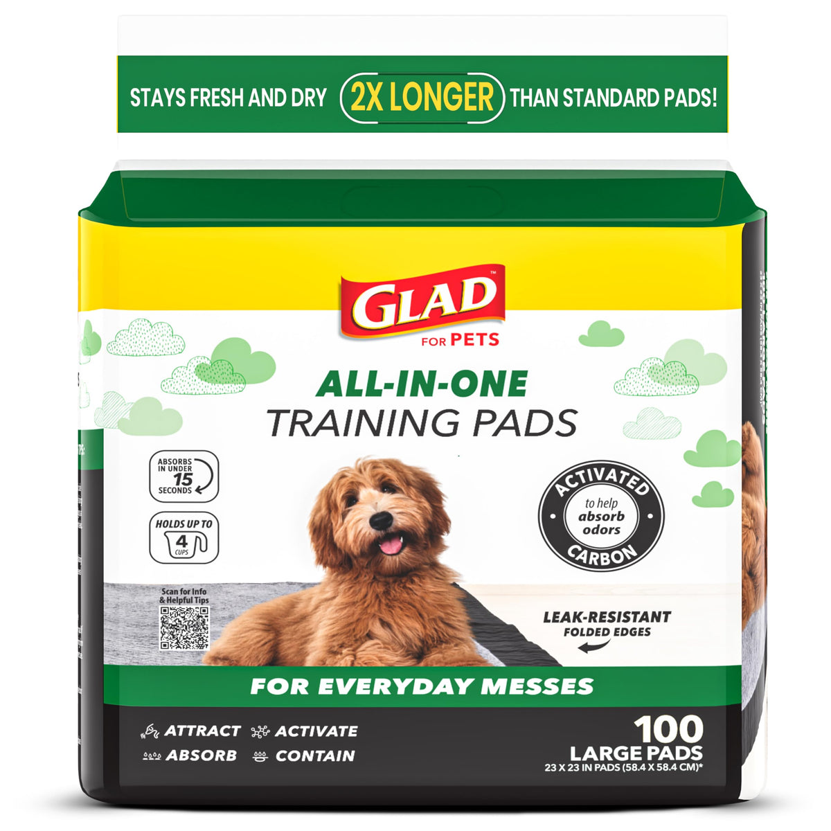Almohadillas Glad para perros 23x23, ideal para entrenamiento en interiores.