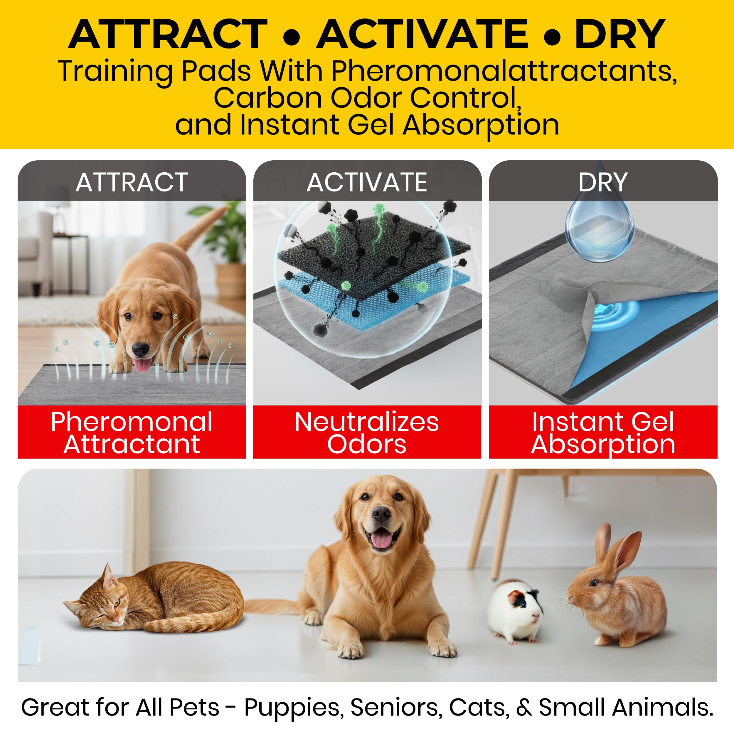 Uso jaula con Glad for Pets pad entrenamiento interior